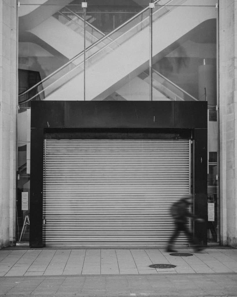 Mall closed due to Covid-19 outbreak. BRISTOL, UK, March 30, 2020 Mall closed due to Covid-19 outbreak. BRISTOL, UK, March 30, 2020
